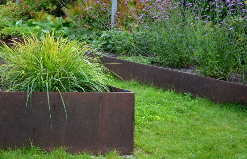 Metal Edging in a Garden
